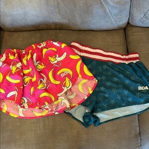 BOA Women's Pink Banana Print Athletic Shorts